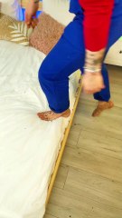 Blue Boots Magic: Foot Cleaning Made Easy! ✨🦶 #hack #funny