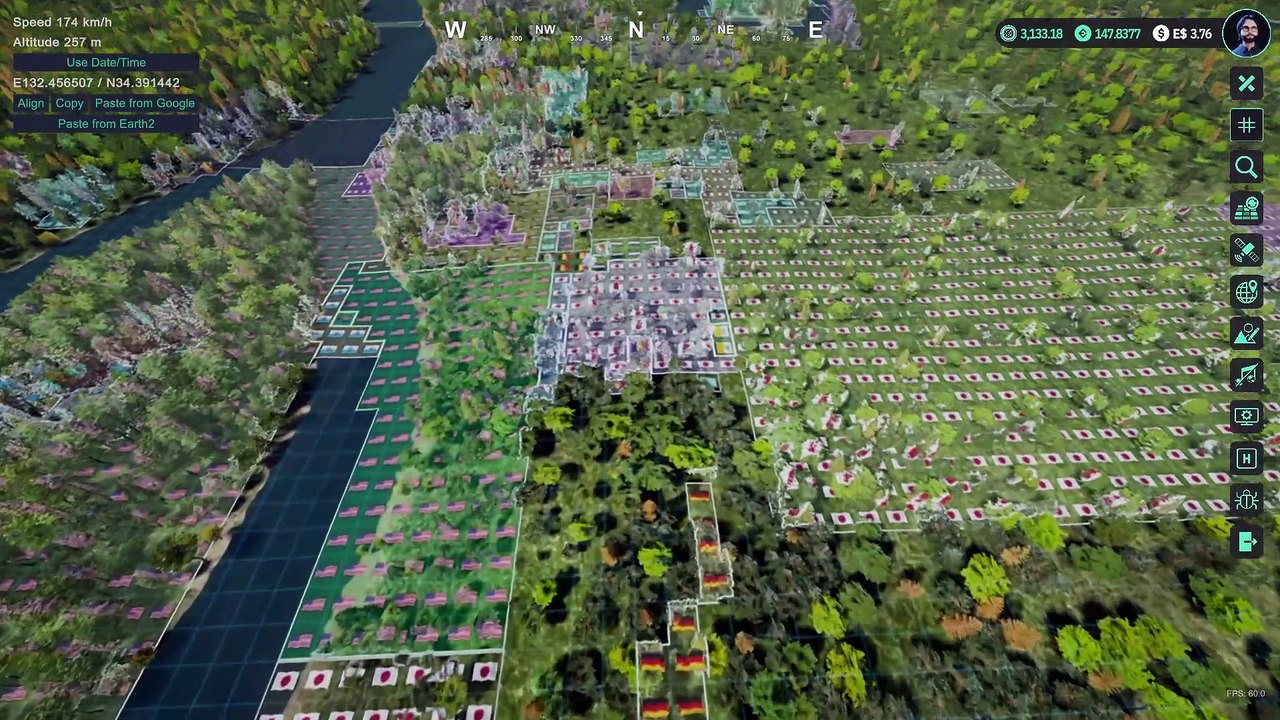 Major Japanese Cities (Hiroshima) in #Earth2 #E2V1 #Metaverse #hiroshima