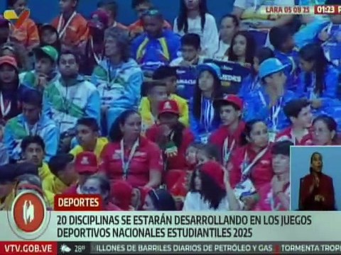 Estudiantes de todo el país participan en el desarrollo de los Juegos Nacionales Estudiantiles 2025