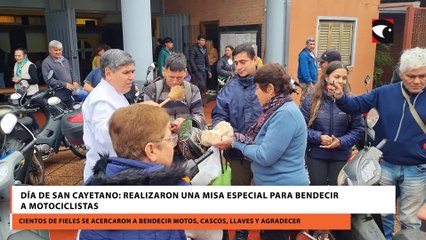 Día de San Cayetano: realizaron una misa especial para bendecir a motociclistas