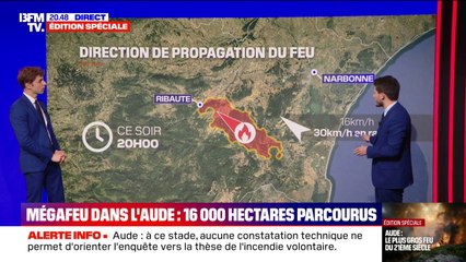 Incendie dans l'Aude: la direction de propagation du feu