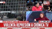 Así reprimieron a periodista de Crónica TV en la marcha por el triple veto