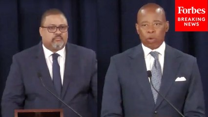 Alvin Bragg, Eric Adams Hold Briefing On Indictment Of Suspects Involved In Shooting Of CBP Officer