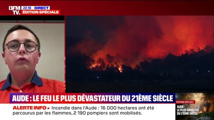 Incendie dans l'Aude: "Plus de 550 personnes hébergées" depuis la journée d'hier, selon Pierre Chauvin, directeur Départemental des Opérations de la Protection civile de l'Aude
