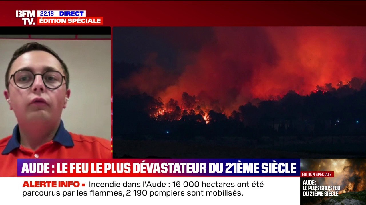 Incendie dans l'Aude: "Plus de 550 personnes hébergées" depuis la journée d'hier, selon Pierre Chauvin, directeur Départemental des Opérations de la Protection civile de l'Aude