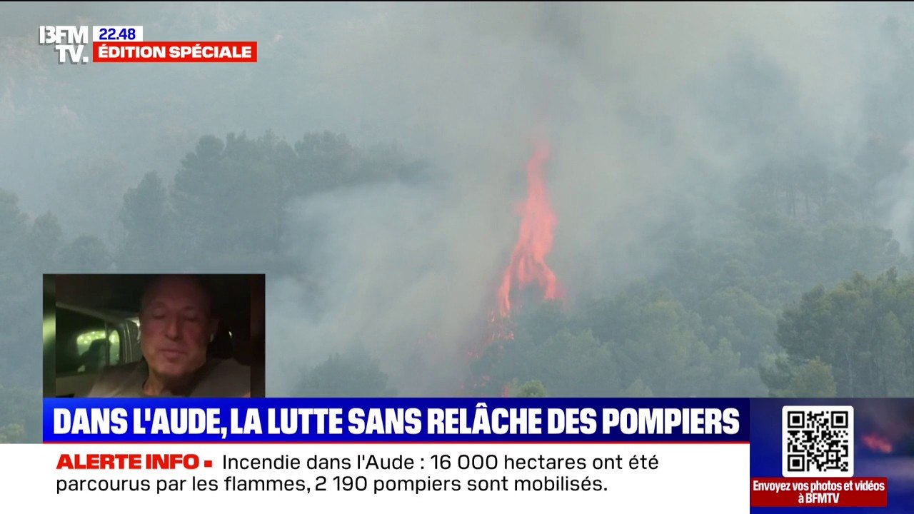 Incendie dans l'Aude: Thierry Loine, pilote et commandant de bord Canadair de la Sécurité civile, explique le déroulé d'une journée de lutte face aux flammes