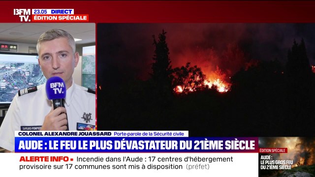 Incendie dans l'Aude: le colonel Alexandre Jouassard, porte-parole de la Sécurité civile, explique comment se déroule une nuit face aux flammes