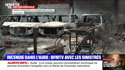 Incendie dans l'Aude: des sinistrés retrouvent leur maison détruite par les flammes