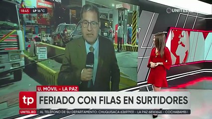 Filas por gasolina y diésel se registraron el feriado del Bicentenario en La Paz 