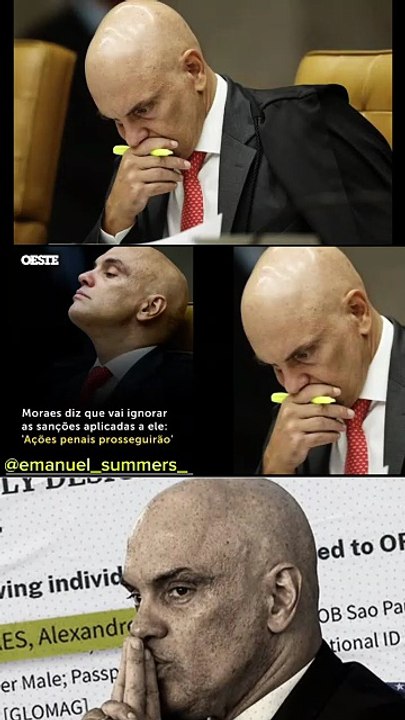 Alexandre de Moraes finge não se importar em ser sancionado pela Lei Magnitsky