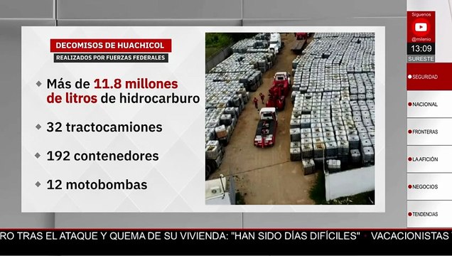 Fuerzas federales realizan decomisos de huachicol en Tamaulipas