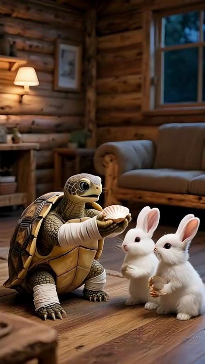 Animals Story=A Rabbit_s Brave Act to Save a Turtle(720P_HD)
