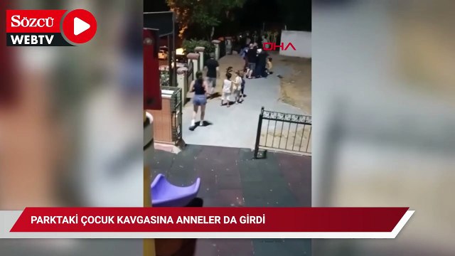 Parktaki çocuk kavgasına anneler da girdi: Gergin anlar kamerada