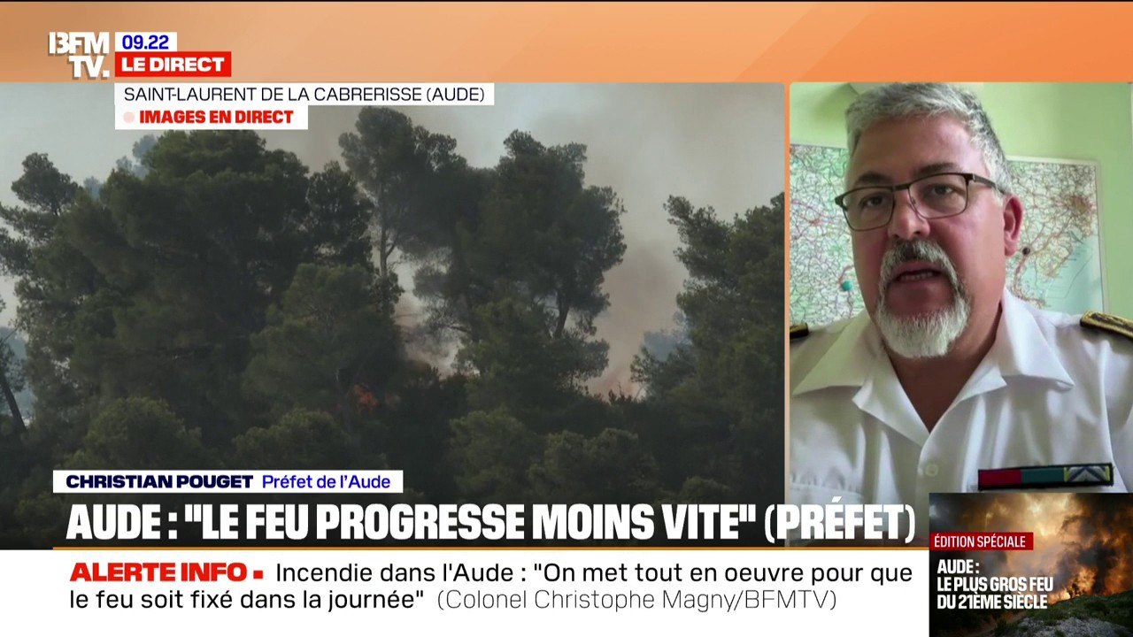 Incendie dans l’Aude: “Les sols sont extrêmement secs, la moindre étincelle peut faire repartir un incendie”, prévient Christian Pouget, préfet de l’Aude