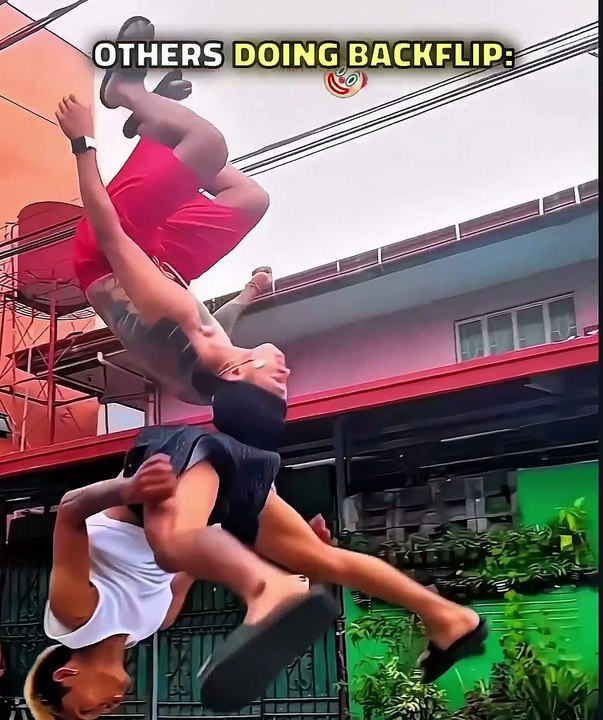 Other doing backflip vs triple layout 🤯🤯