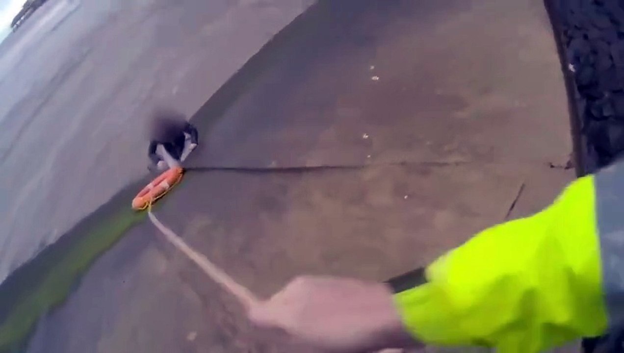 Watch the moment Lancashire Police officer rescues woman from sea in Blackpool