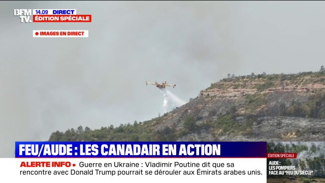Incendie dans l'Aude: les images de l'intervention d'un Canadair