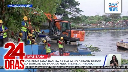 Mga bumarang basura sa ilalim ng caingin Bridge na dahilan ng baha sa NLEX, nilinis at hinakot | 24 Oras