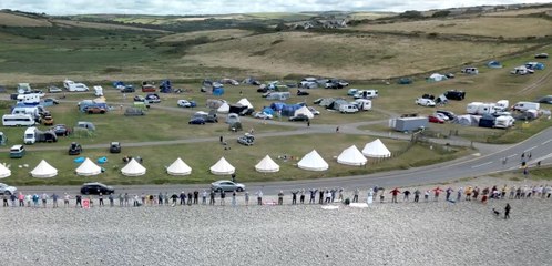Protest against US radar project draws hundreds to Pembrokeshire beach