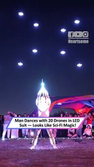 Man Controls LED Drones with Magic Moves! 🔥🛸 | Epic Performance at Art Festival|| Heartsome 💖