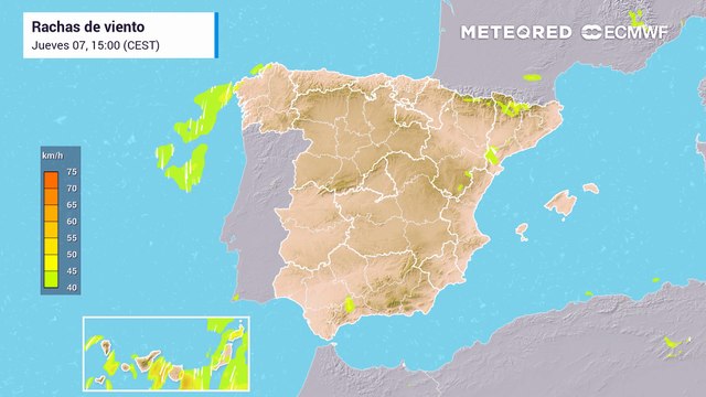 Se observa el desarrollo de fuertes ráfagas asociadas a las tormentas