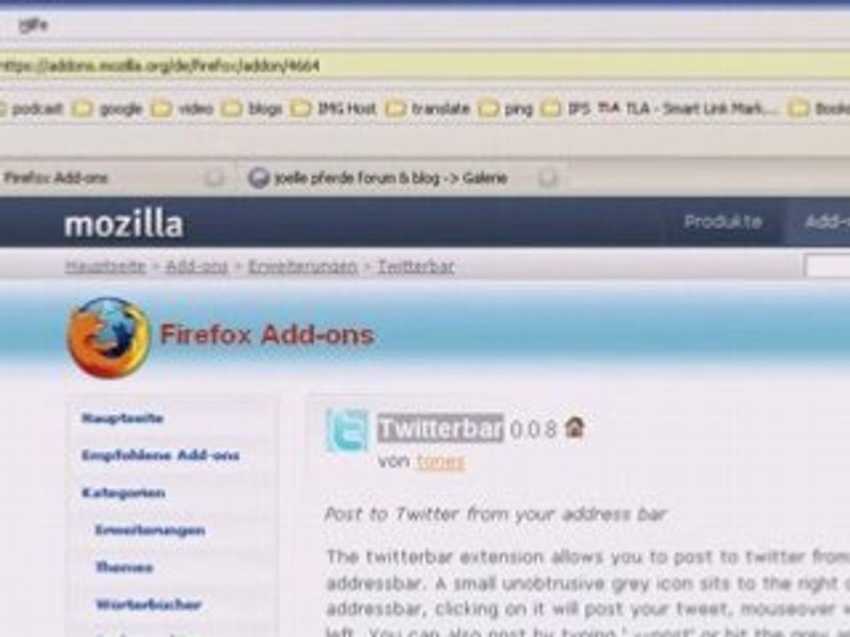 Screencast - twitter with firefox addons