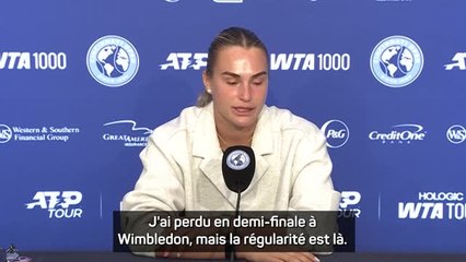 Cincinnati - Sabalenka : "J'ai appris des leçons très difficiles de cette année"
