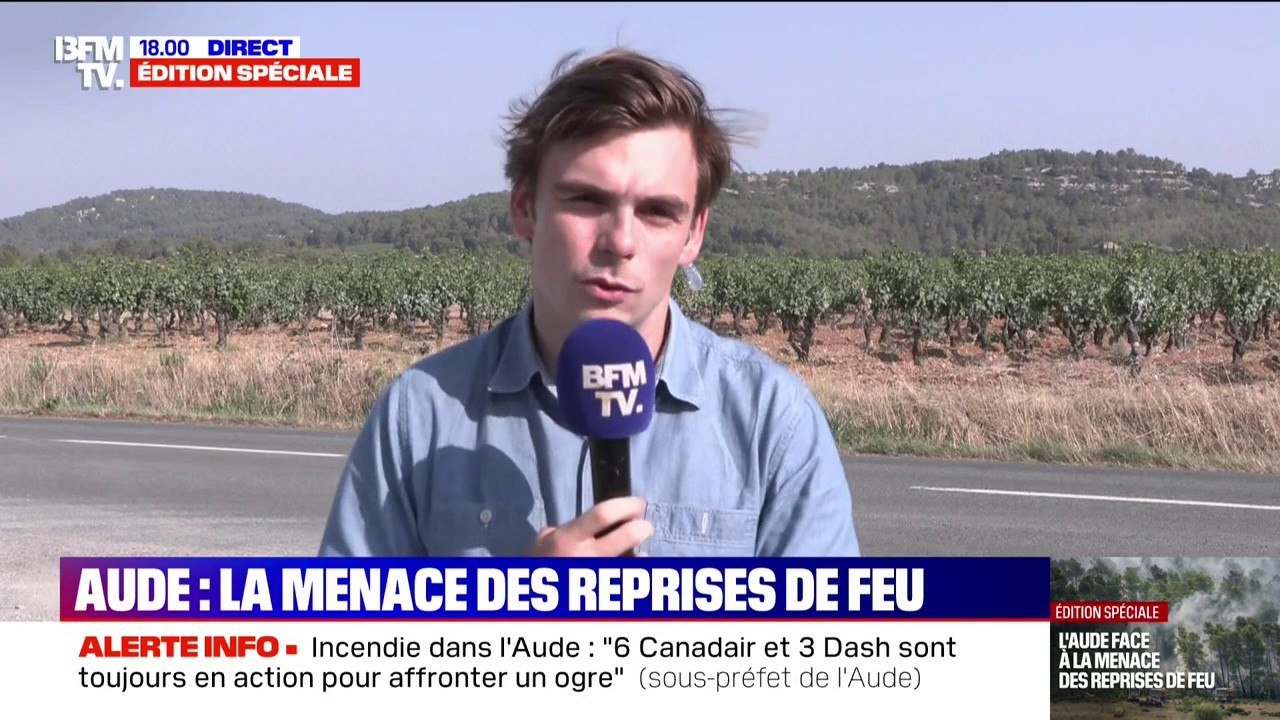 Incendie dans l'Aude: un largage d'eau par hélicoptère toutes les cinq minutes sur les reprises de feu