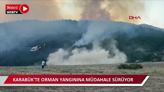 Karabük'te orman yangınına müdahale sürüyor