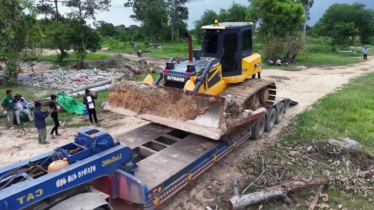 Recent Activities Include Filling In Large Lakes With Large Machinery Dozer Shantui Pushing Soil