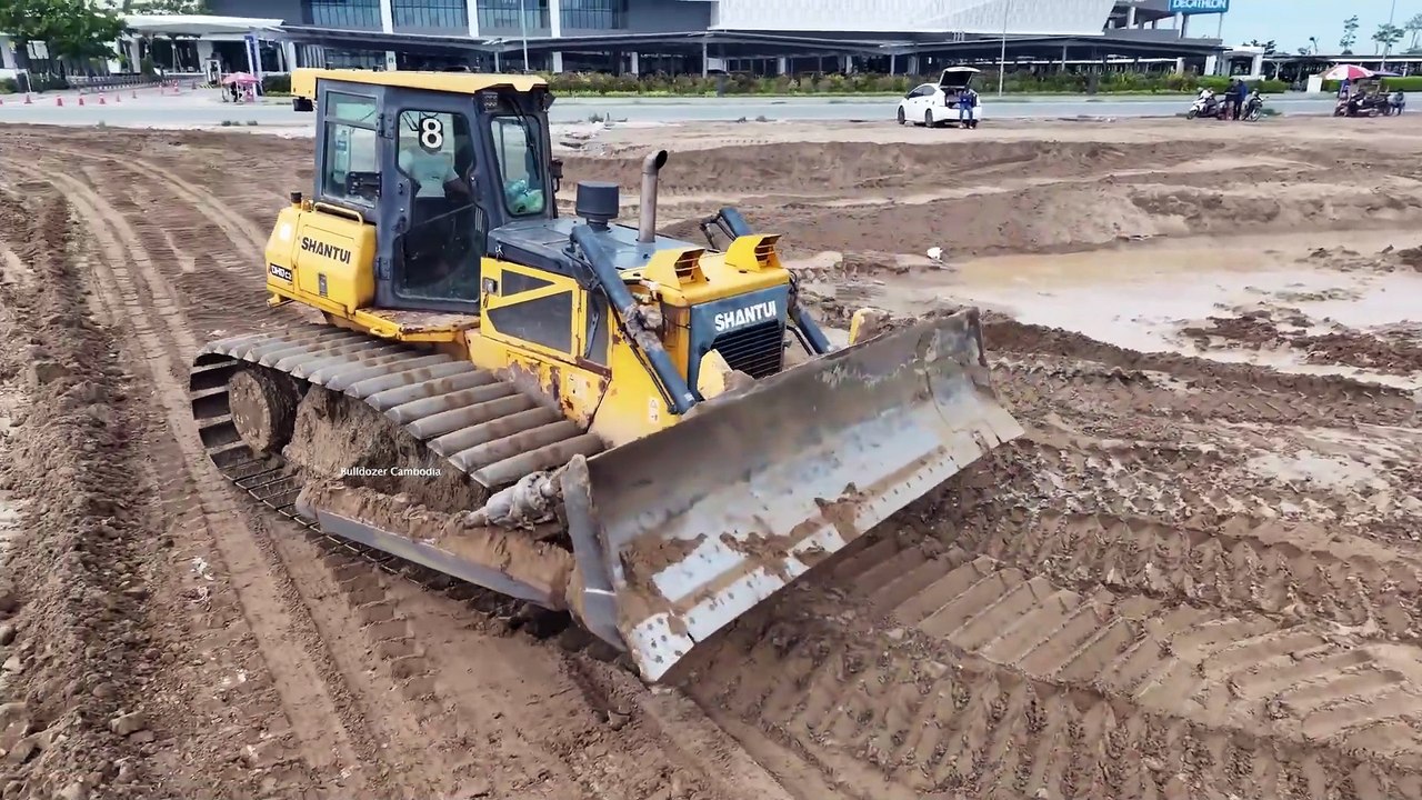 The Best!! Complete Sand Filling by Skills Shantui DH17c2 Dozer Pushing Sand Dump Truck Dumping Sand