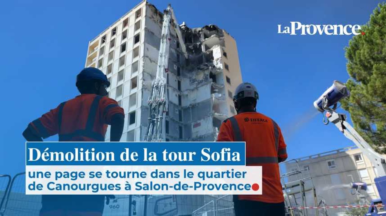 À Salon-de-Provence, la tour Sofia du quartier des Canourgues est en train d'être démolie