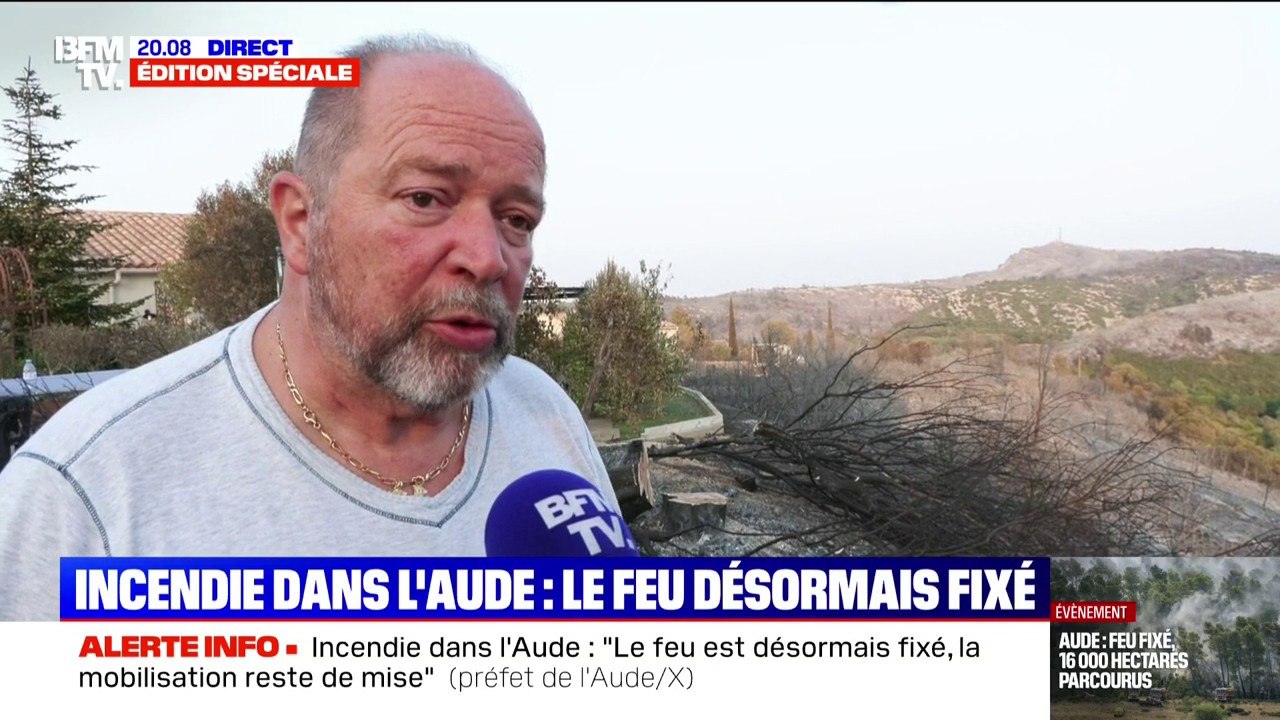 Feu fixé dans l'Aude: "C'est de l'admiration qu'il faut pour ces gens-là", raconte Gilles Goujon, chef triplement étoilé au Michelin de la région Occitanie, à propos des pompiers