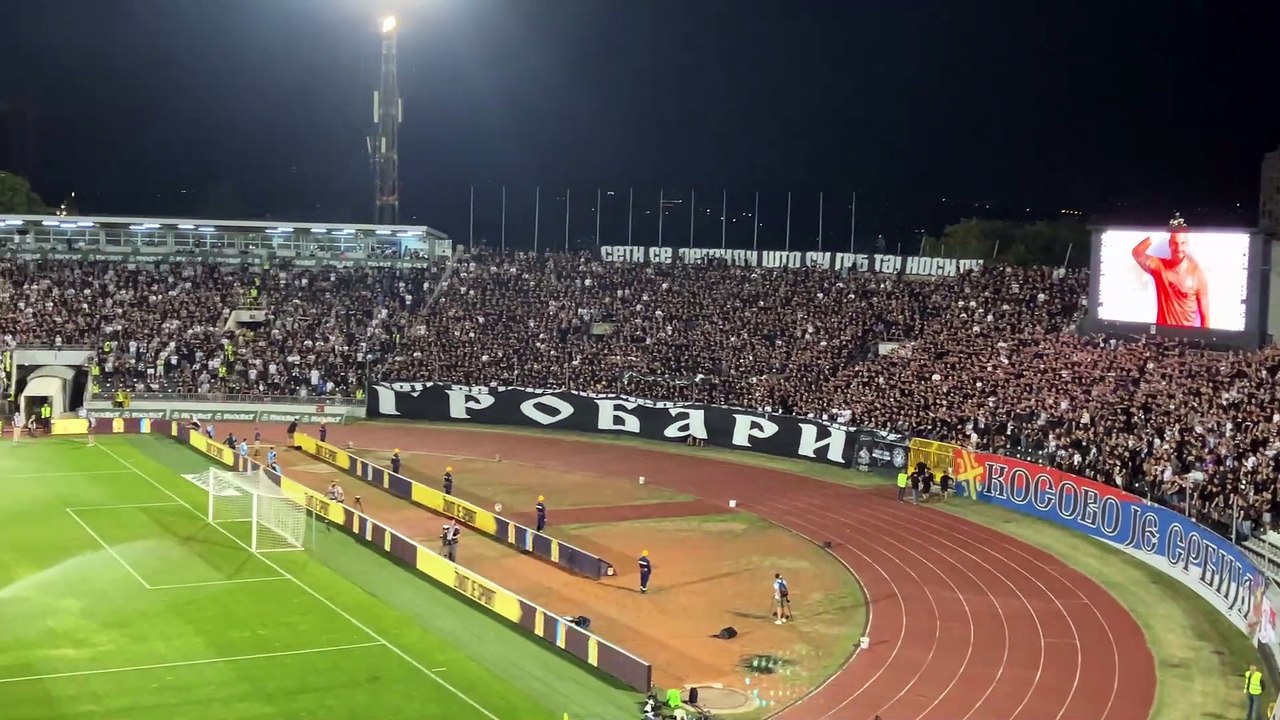 Partizan v Hibs player introductions