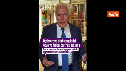 Giani: "Meloni impugna nostra legge salario minimo, anche dignità del lavoro turba sua sensibilità"