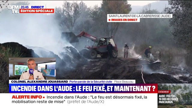 Feu fixé dans l'Aude: Les moyens aériens seront moins présents demain , annonce le colonel Alexandre Jouassard, porte-parole de la Sécurité civile