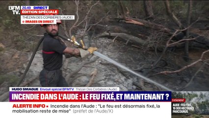 Feu fixé dans l'Aude: les pompiers restent sur le qui-vive pour éteindre les fumerolles
