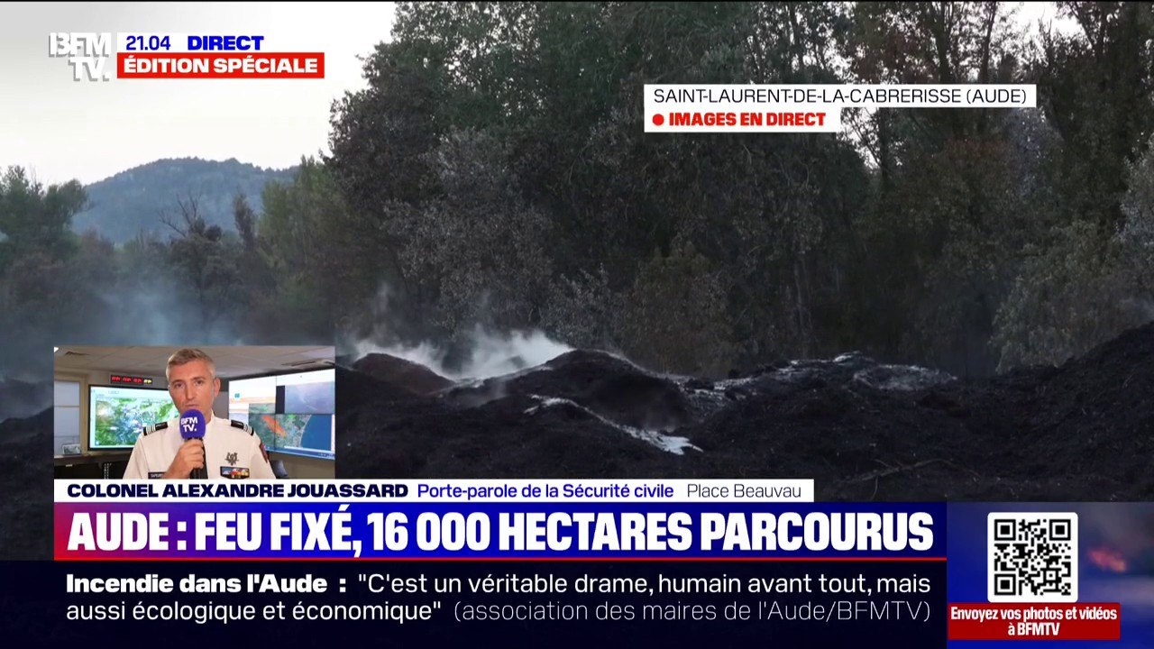 Feu fixé dans l'Aude: "On a déjà vu des reprises de feu liées au vent", souligne le colonel Alexandre Jouassard, porte-parole de la Sécurité civile