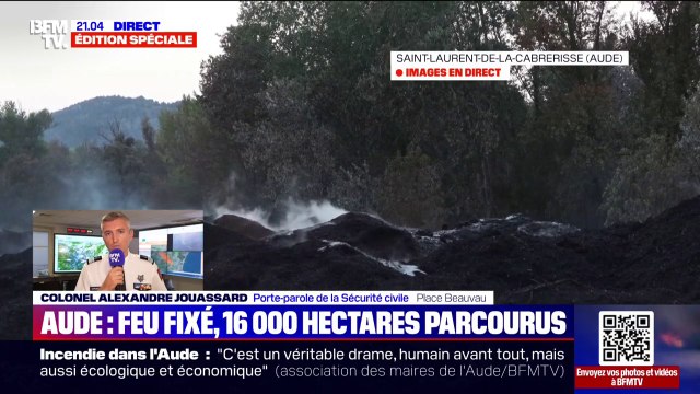 Feu fixé dans l'Aude: On a déjà vu des reprises de feu liées au vent , souligne le colonel Alexandre Jouassard, porte-parole de la Sécurité civile