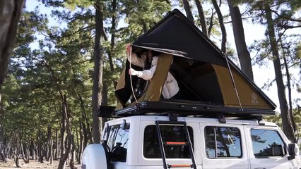 -5℃ Winter Sea🌊, Camping Alone in the Best Rooftop Tent | Sounds of Sea [Relaxing] | Best Scenery