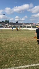 Curtis Damerell slides home a penalty to give Torpoint Athletic a 3-1 lead over Oldland Abbotonians at The Mill on Saturday.