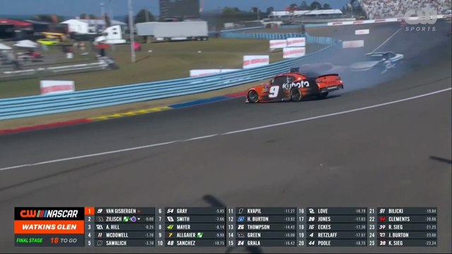 NASCAR Xfinity 2025 Watkins Glen Race Zilisch Van Gisbergen Big Crash