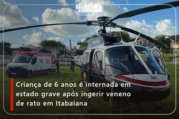 Criança de 6 anos é internada em estado grave após ingerir veneno de rato em Itabaiana