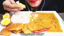 Eating Indian Food - Rice With Kadi Pakora | ASMR Eating - Mukbang