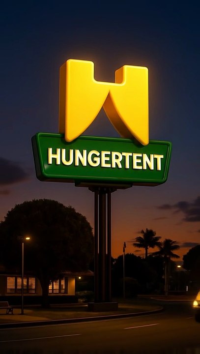 Hungertent Billboard Night View 🔅
