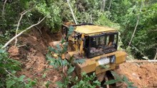 Important Stage in Opening a New Road with Bulldozer D6R XL