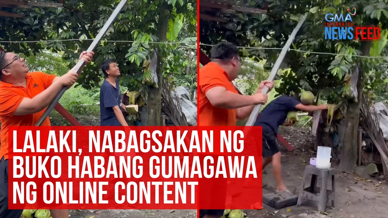 Lalaki, nabagsakan ng buko habang gumagawa ng online content | GMA Integrated Newsfeed