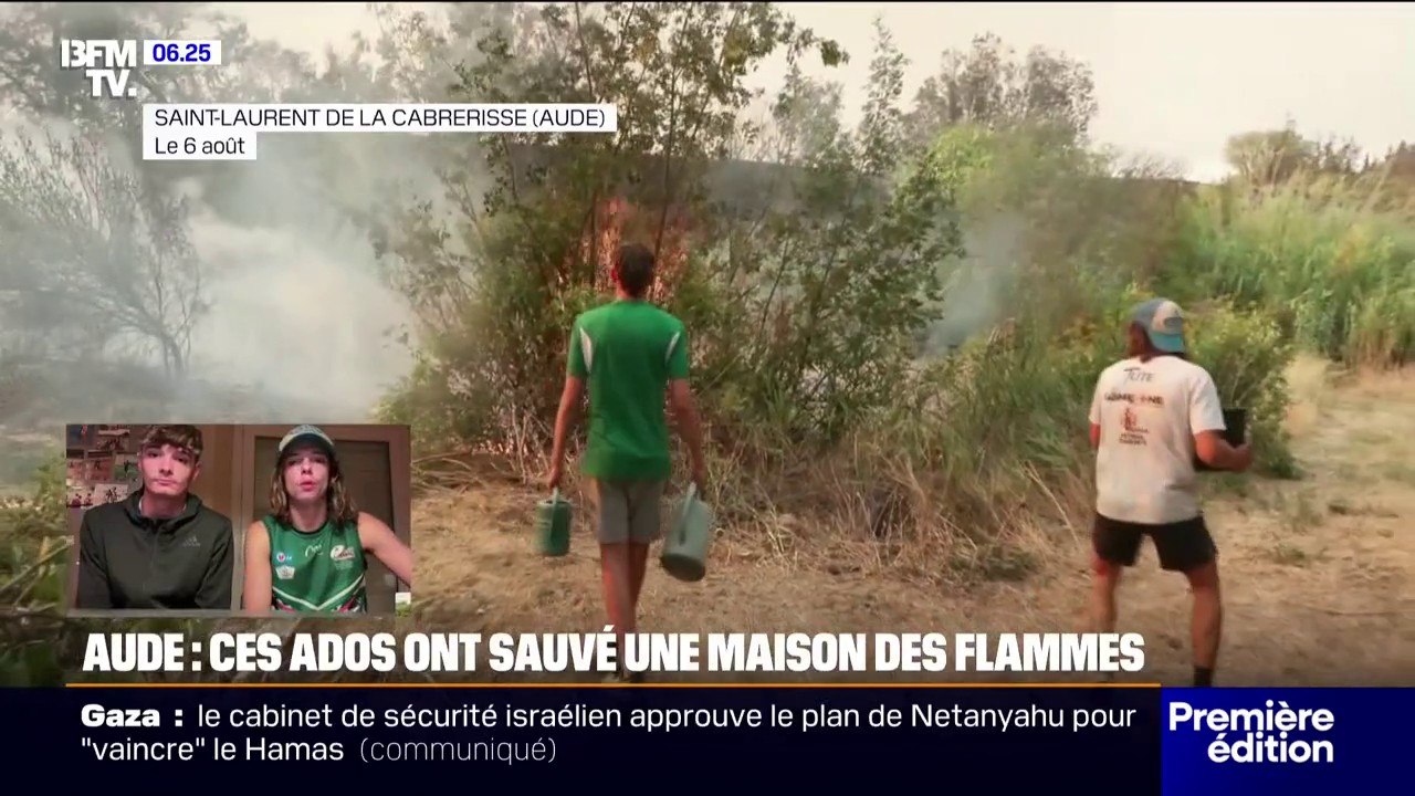 "Il vaut mieux qu'on s'entraide tous dans la région": les images de deux adolescents qui sauvent une maison des flammes dans l'Aude