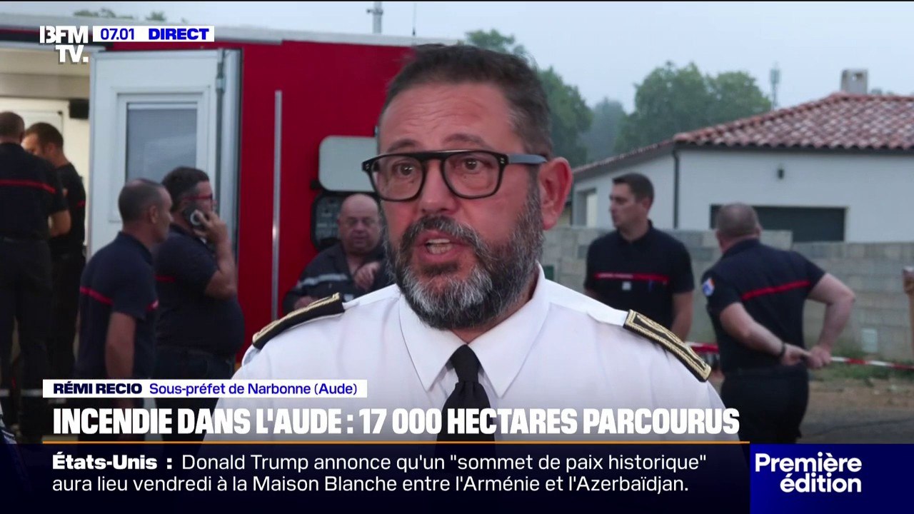 Feu fixé dans l’Aude: “L’humidité va favoriser le travail des pompiers", indique Rémi Recio, sous-préfet de Narbonne (Aude)