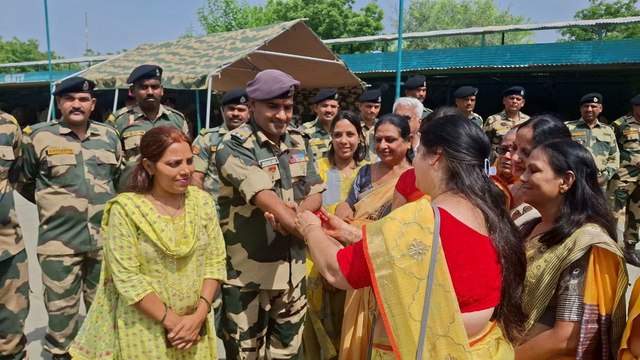 बीएसएफ जवानों की कलाई पर राखी ताे बोले - नागौर ही हमारा परिवार
